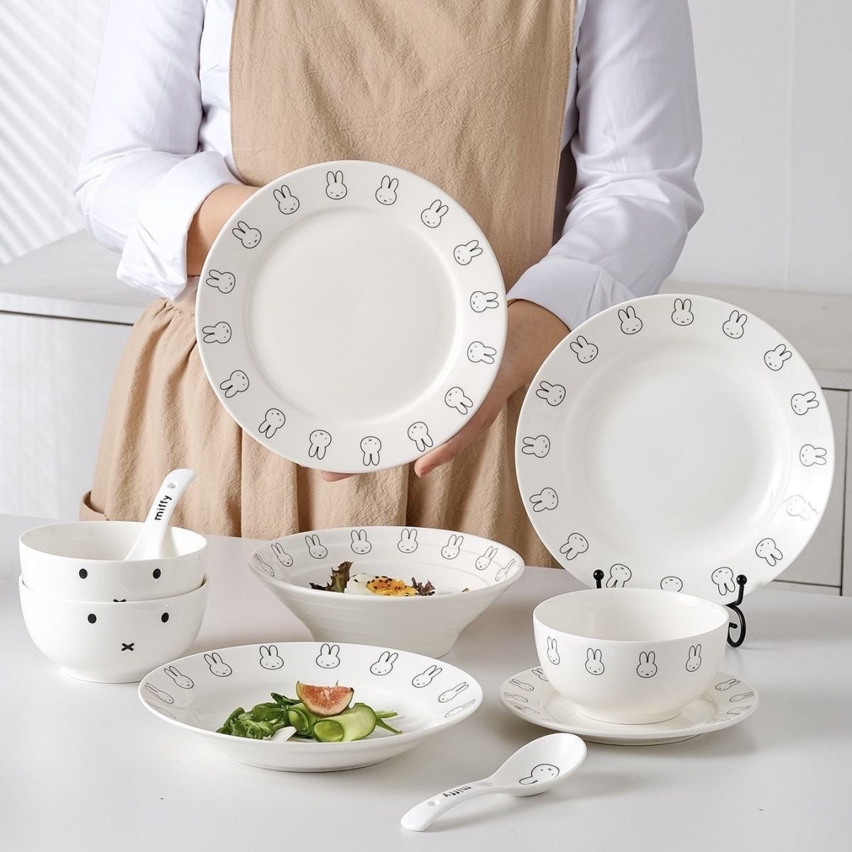 Anime Cute Miffy Simple Cerami - đánh giá và giá Bamboo Cutlery