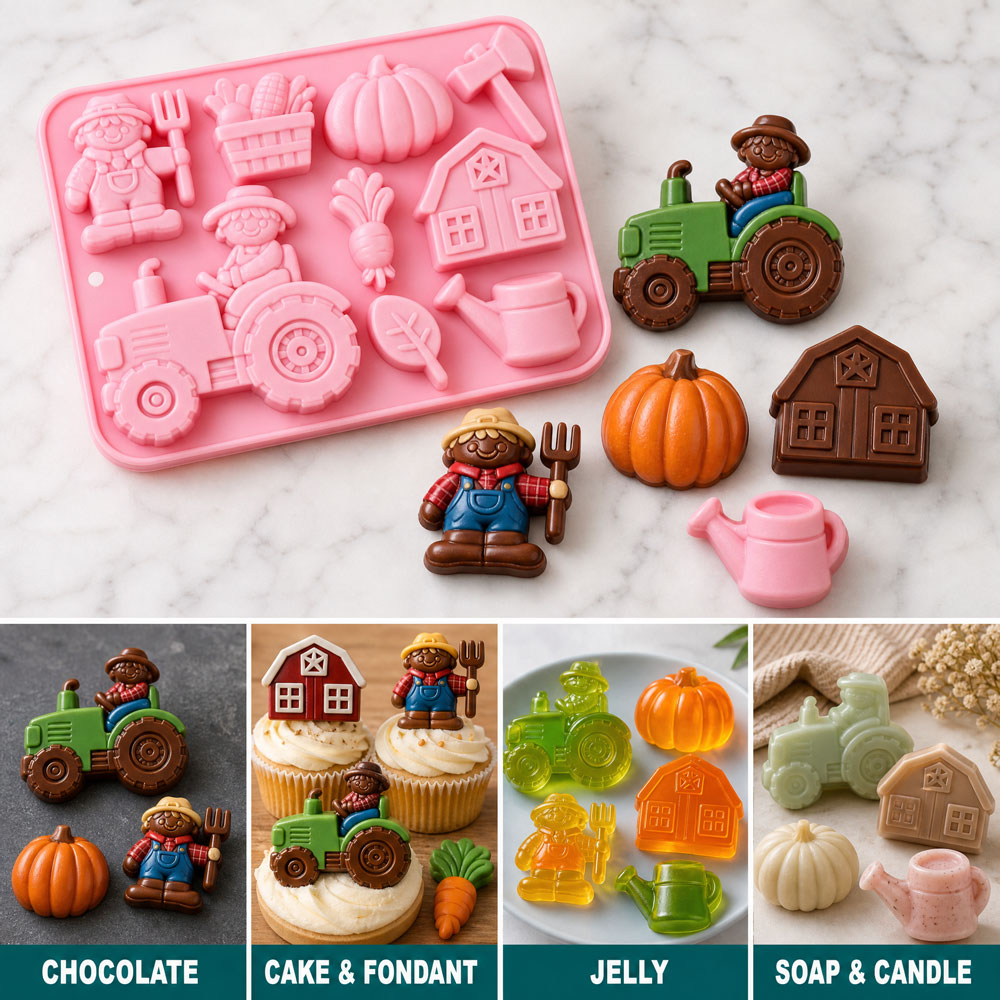 Cute Farm Theme Silicone Cake  - đánh giá và giá Eco Soap