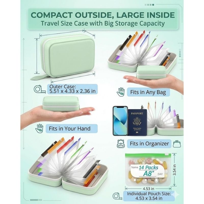 7/14Pouch Weekly Pill Organize - đánh giá và giá Reusable Bag