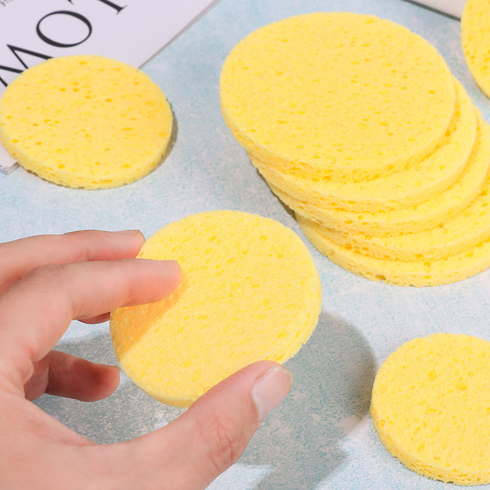 10pcs 6-9cm Yellow Face Round  - đánh giá và giá Eco Sponge