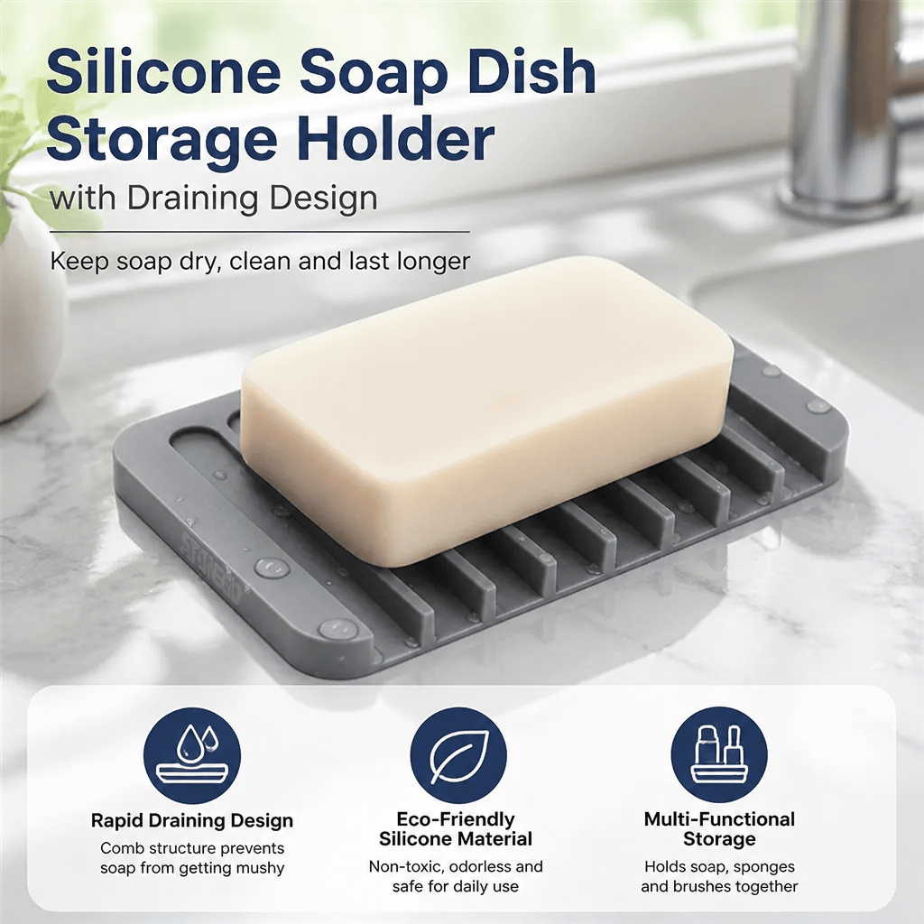 Silicone Soap Dish Draining Ho - đánh giá và giá Eco Sponge