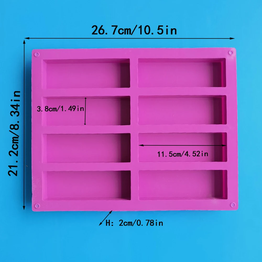 8 Cavity Rectangle Silicone Ca - đánh giá và giá Eco Soap