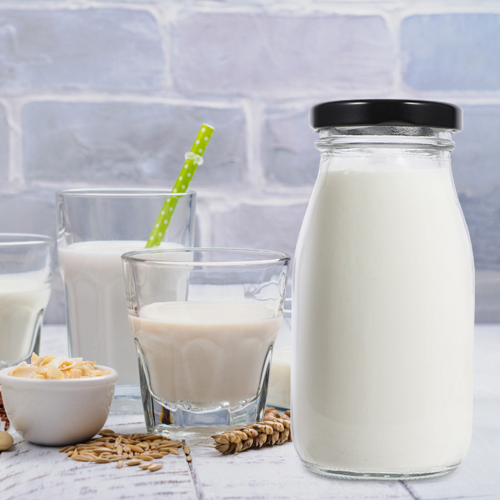 4Pcs Milk Bottle Glass Milk Ja - đánh giá và giá Reusable Bottle